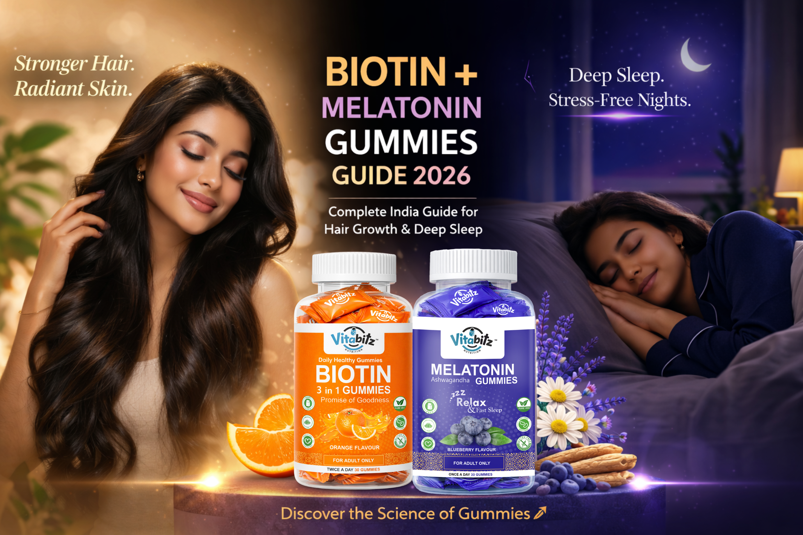 Biotin Gummies for Hair Growth & Melatonin for Deep Sleep — The Complete India Guide 2026