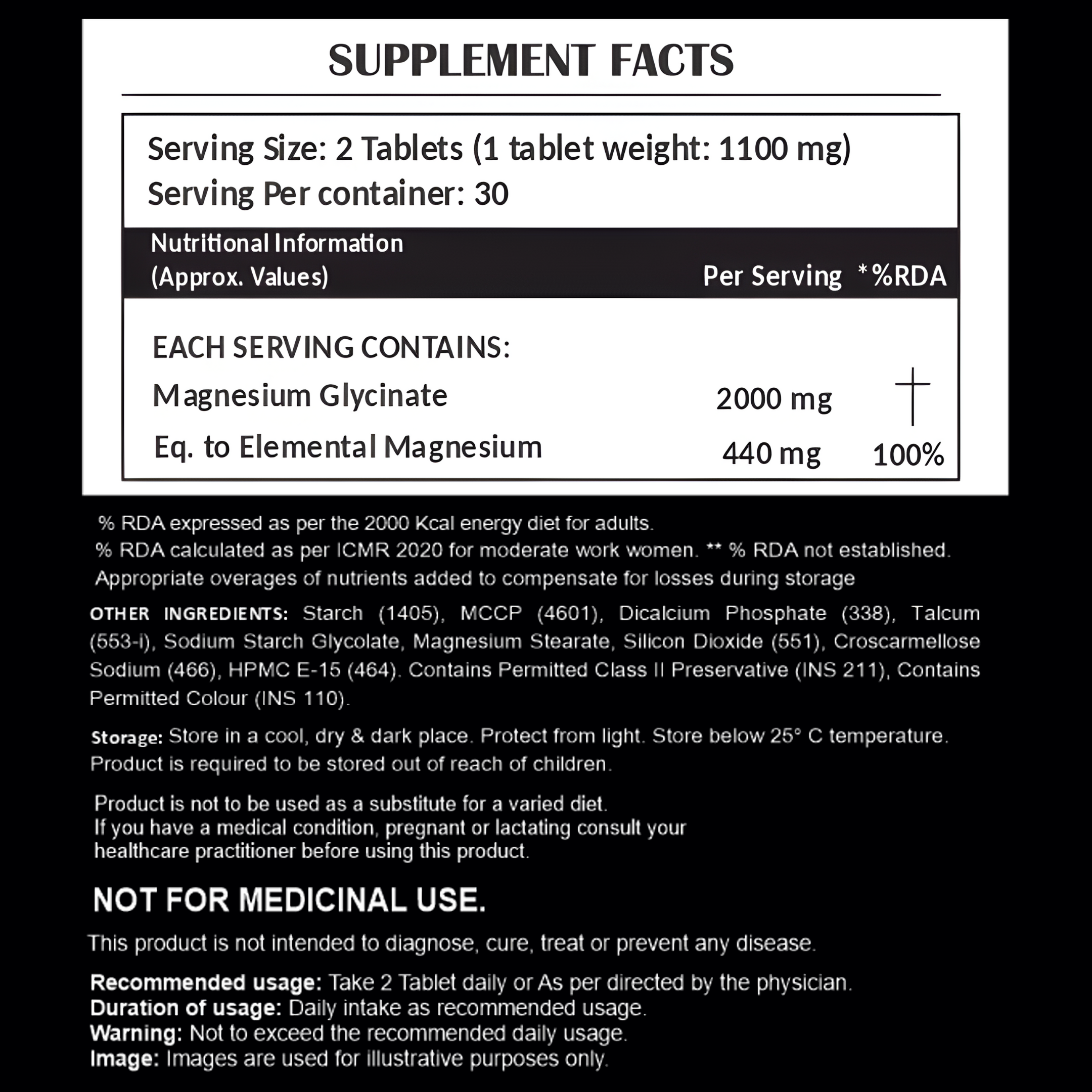 Vitabitz Magnesium Glycinate Tablets