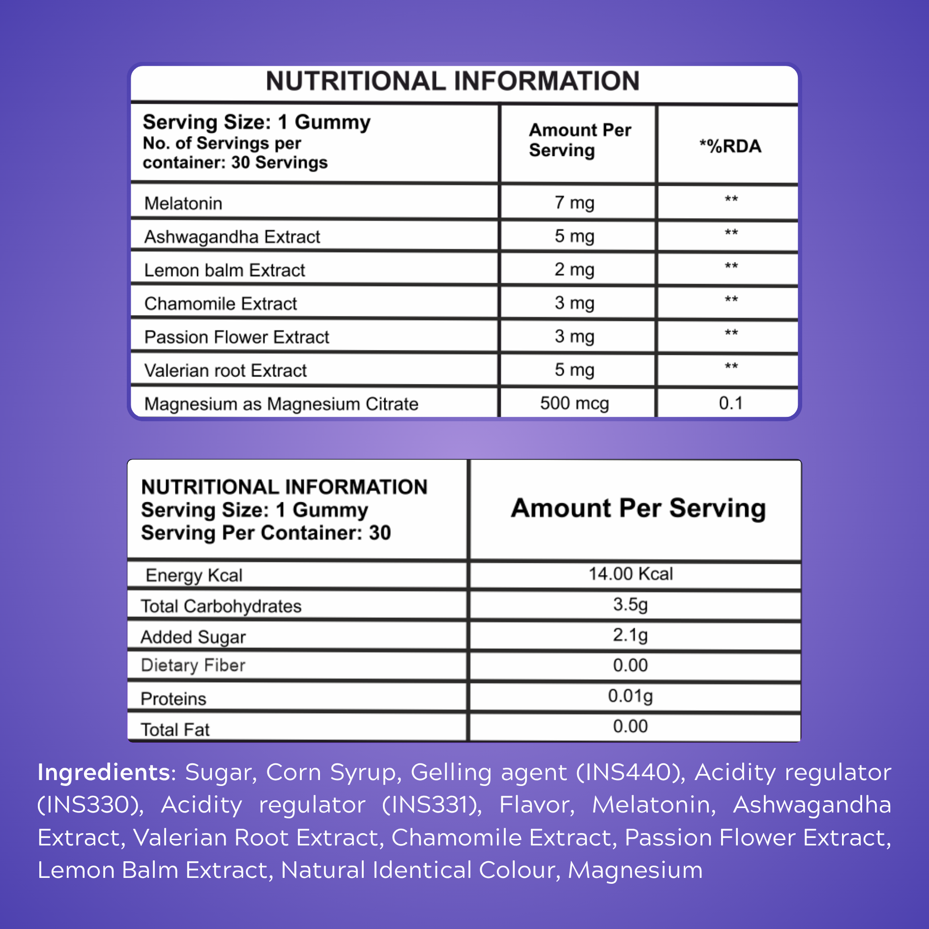 Vitabitz Melatoninn & Biotin Gummies Combo