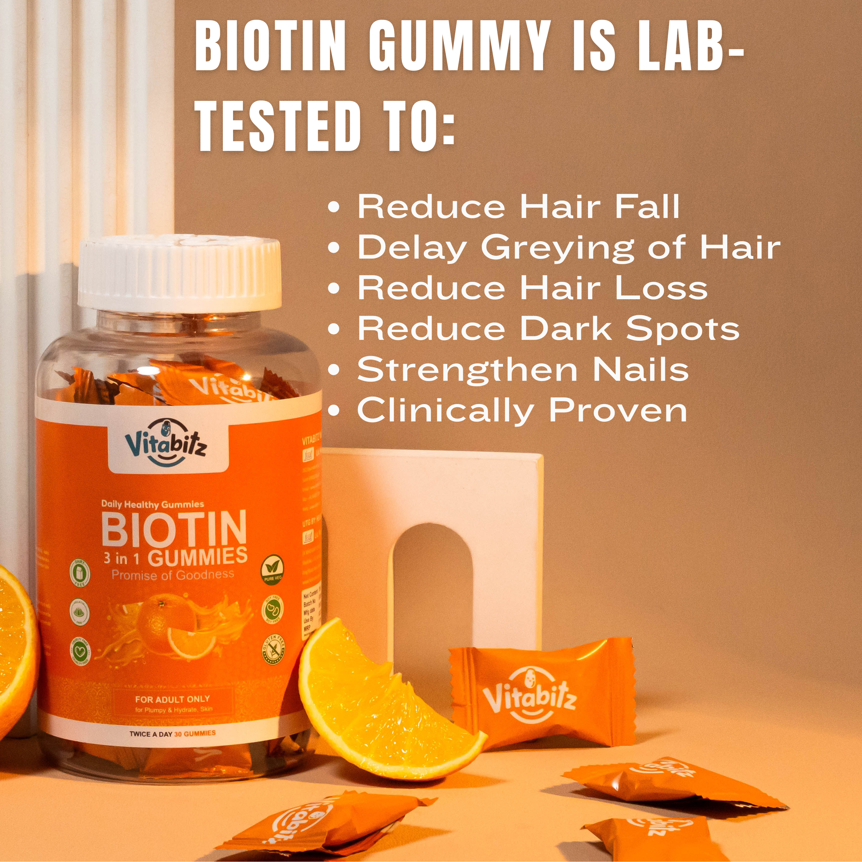 Vitabitz Biotin 3 in 1 Gummies
