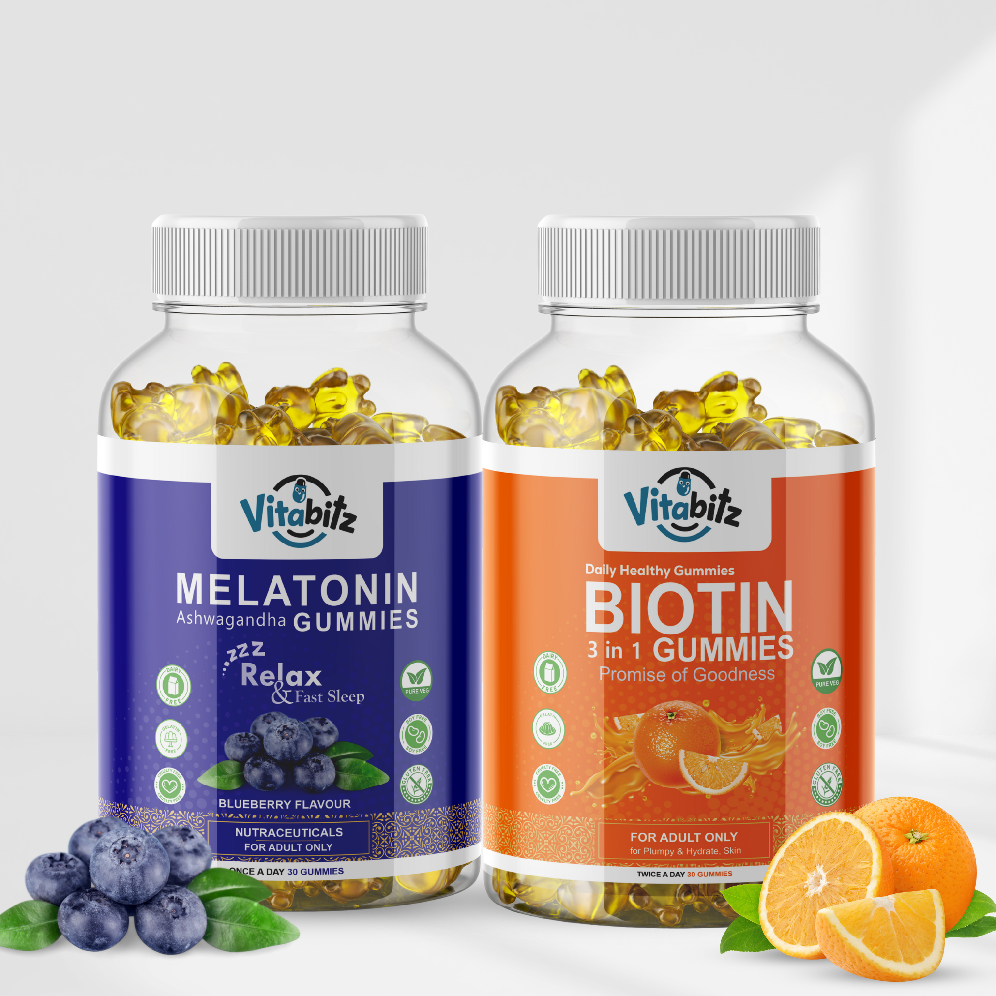 Vitabitz Melatoninn & Biotin Gummies Combo