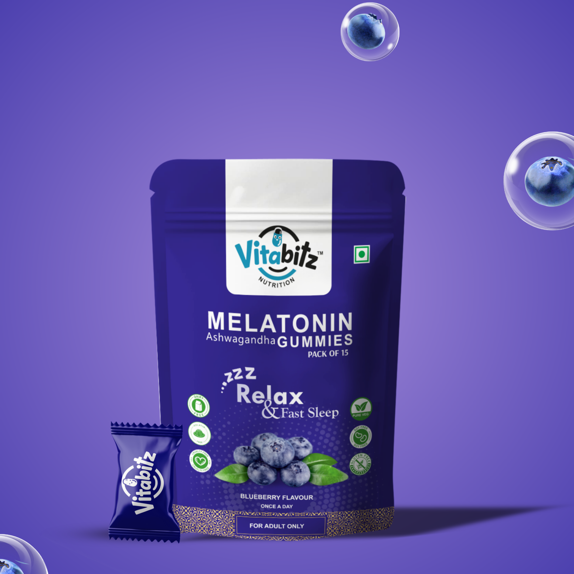 Vitabitz Melatonin Ashwagandha Gummies