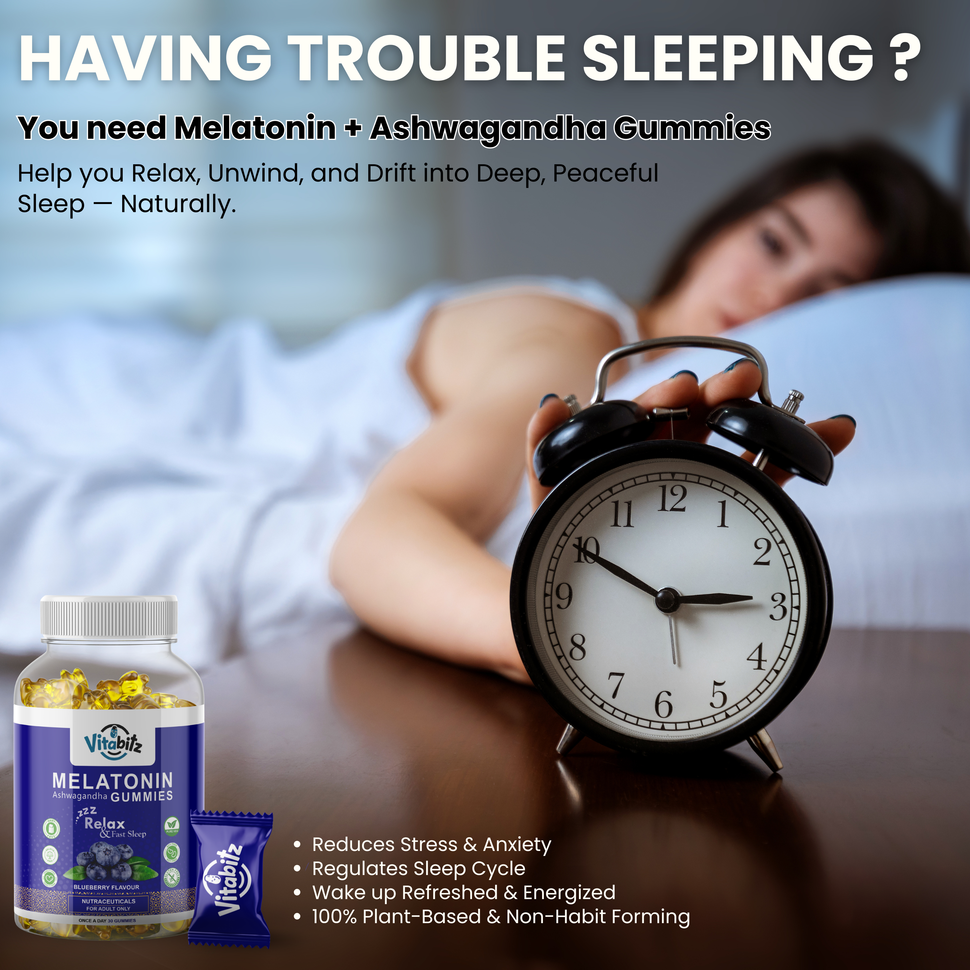 Vitabitz Melatonin Ashwagandha Gummies